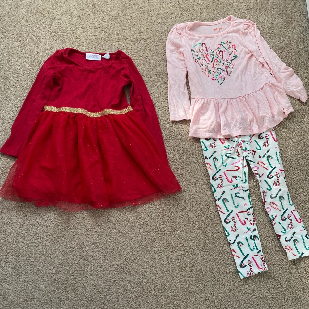 Size 3t holiday dress and outfit 
Both childrens place brand